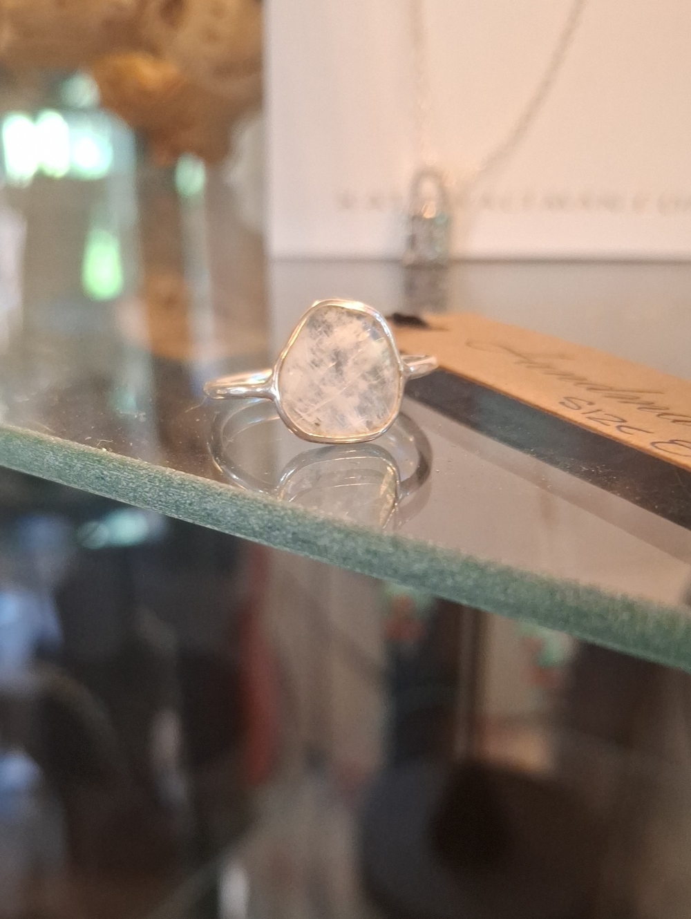Sterling Silver Moonstone Ring in White